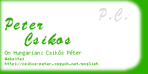 peter csikos business card